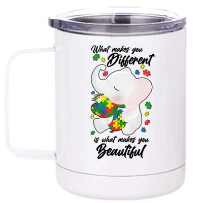 What Makes You Different Is What Makes You Beautiful Autism 12 oz Stainless Steel Tumbler Cup