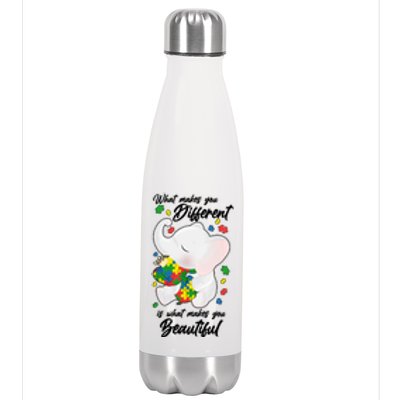 What Makes You Different Is What Makes You Beautiful Autism Stainless Steel Insulated Water Bottle