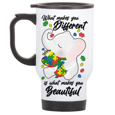 What Makes You Different Is What Makes You Beautiful Autism Stainless Steel Travel Mug