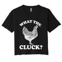 What the Cluck? Funny Chicken Women's Crop Top Tee