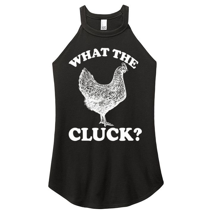 What the Cluck? Funny Chicken Women's Perfect Tri Rocker Tank