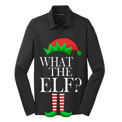 What The Elf Funny Family Matching Christmas Silk Touch Performance Long Sleeve Polo