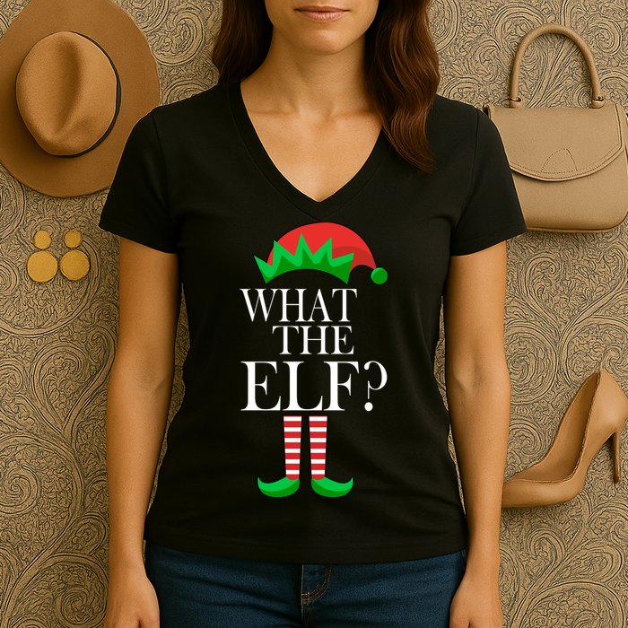 What The Elf Funny Family Matching Christmas Women's V-Neck T-Shirt
