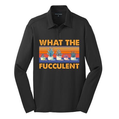 What The Fucculent Succulent Silk Touch Performance Long Sleeve Polo