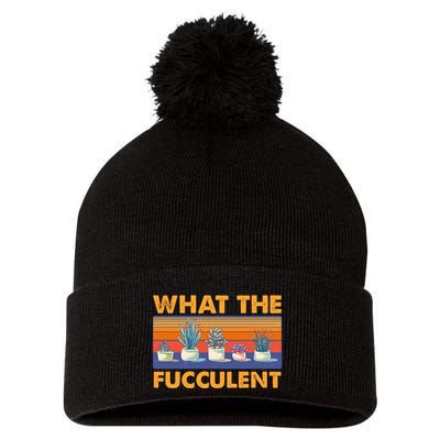 What The Fucculent Succulent Pom Pom 12in Knit Beanie