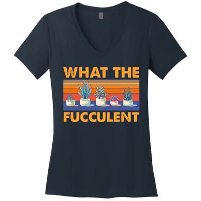 What The Fucculent Succulent Women's V-Neck T-Shirt