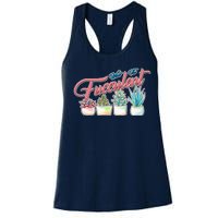 What the Fucculent Succulent Fanatic Plant Collector Women's Racerback Tank