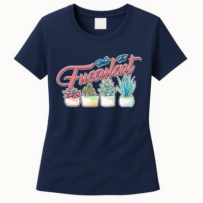 What the Fucculent Succulent Fanatic Plant Collector Womens T-Shirt