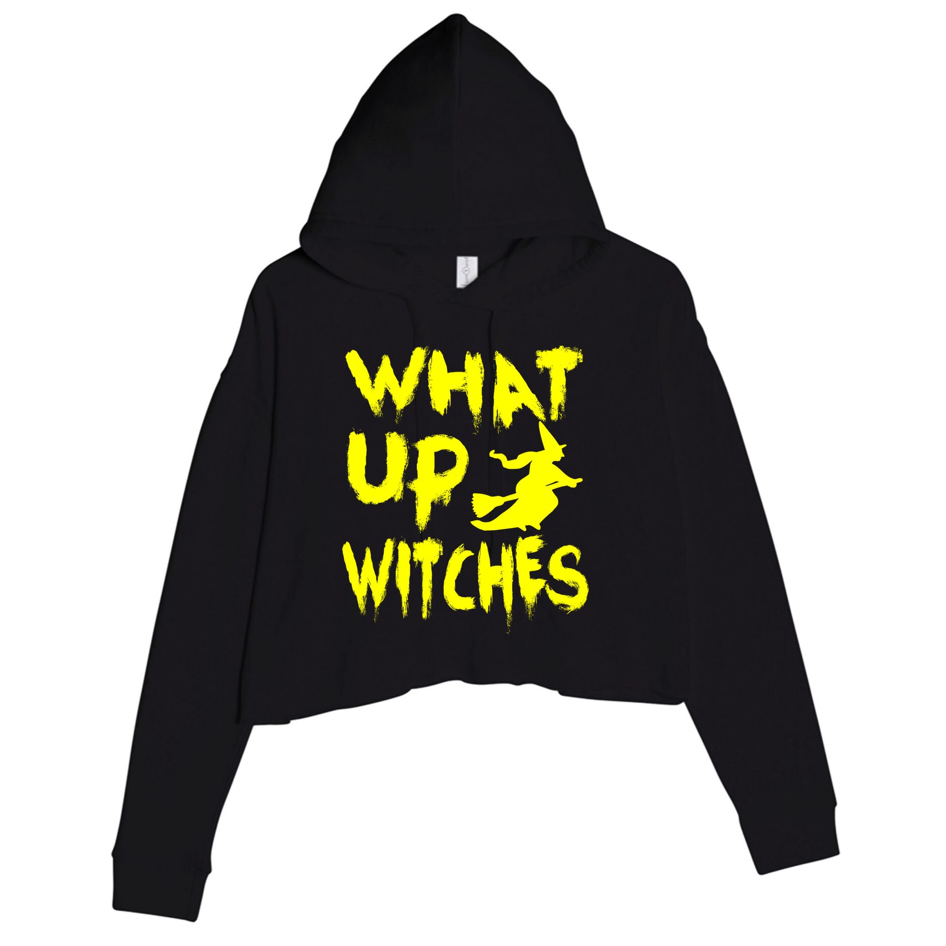 What Up Witches Crop Fleece Hoodie
