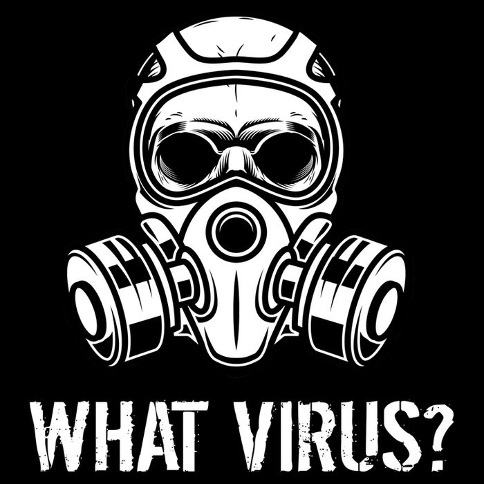 What Virus Funny Gas Mask Cropped Pullover Crew