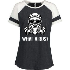 What Virus Funny Gas Mask Enza Ladies Jersey Colorblock Tee