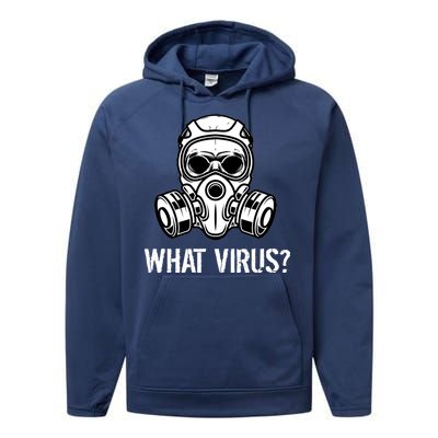 What Virus Funny Gas Mask Performance Fleece Hoodie