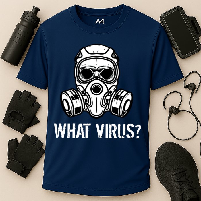 What Virus Funny Gas Mask Cooling Performance Crew T-Shirt