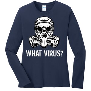 What Virus Funny Gas Mask Ladies Long Sleeve Shirt