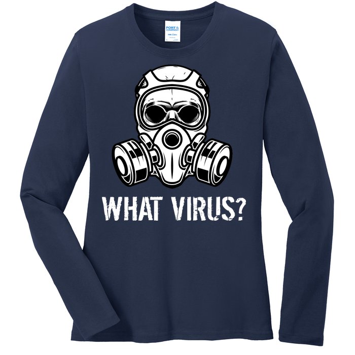 What Virus Funny Gas Mask Ladies Long Sleeve Shirt