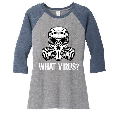 What Virus Funny Gas Mask Women's Tri-Blend 3/4-Sleeve Raglan Shirt