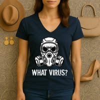 What Virus Funny Gas Mask Women's V-Neck T-Shirt