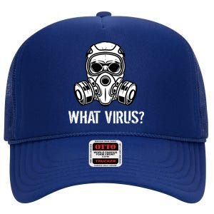 What Virus Funny Gas Mask High Crown Mesh Back Trucker Hat