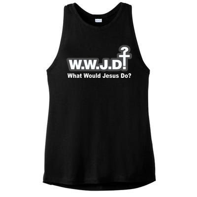 What Would Jesus Do WWJD? Ladies PosiCharge Tri-Blend Wicking Tank