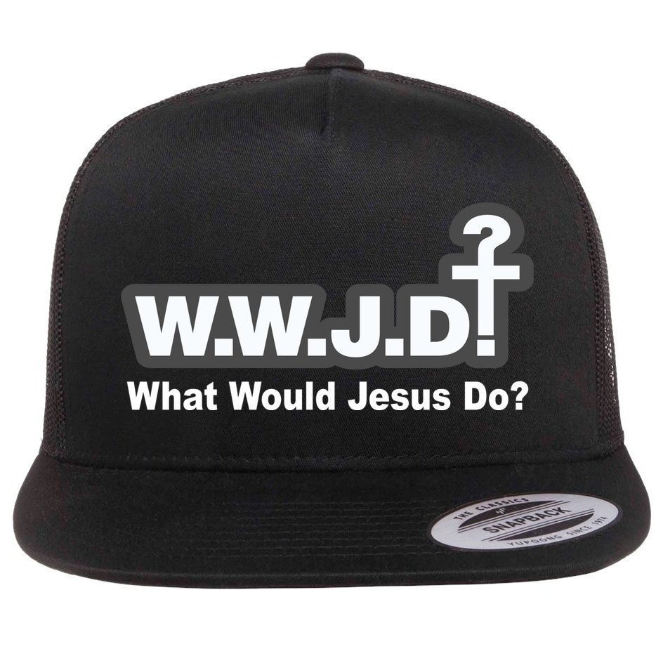 What Would Jesus Do WWJD? Flat Bill Trucker Hat