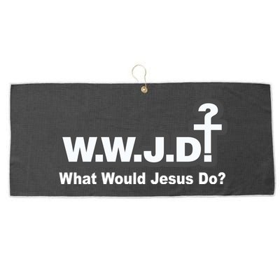 What Would Jesus Do WWJD? Large Microfiber Waffle Golf Towel