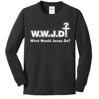 What Would Jesus Do WWJD? Kids Long Sleeve Shirt