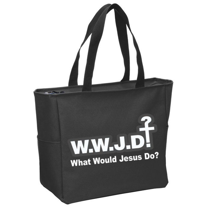 What Would Jesus Do WWJD? Zip Tote Bag