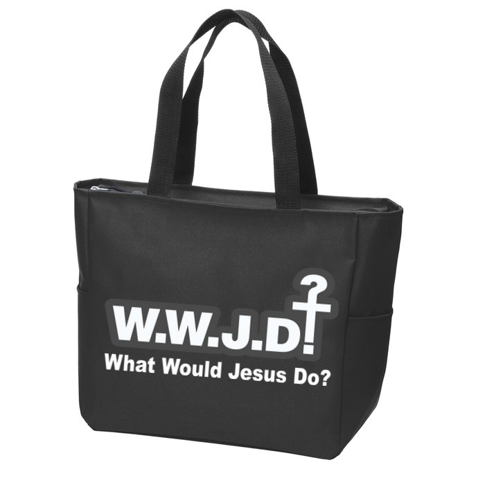 What Would Jesus Do WWJD? Zip Tote Bag