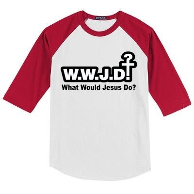 What Would Jesus Do WWJD? Kids Colorblock Raglan Jersey