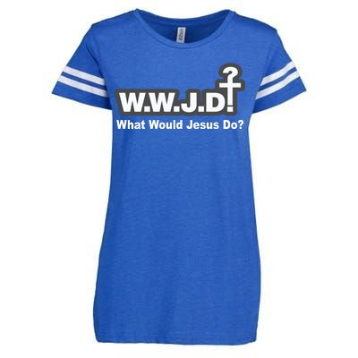 What Would Jesus Do WWJD? Enza Ladies Jersey Football T-Shirt