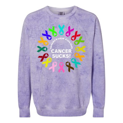 Whatever Color Cancer Sucks! Colorblast Crewneck Sweatshirt