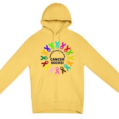 Whatever Color Cancer Sucks! Premium Pullover Hoodie