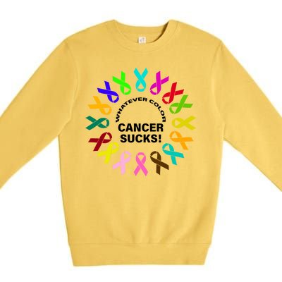 Whatever Color Cancer Sucks! Premium Crewneck Sweatshirt