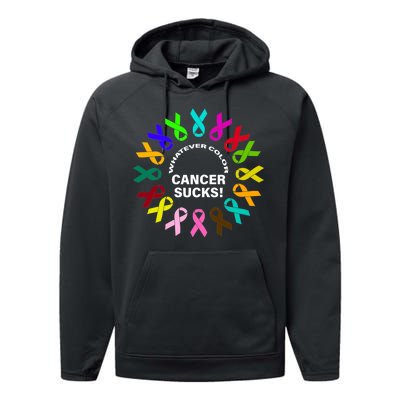 Whatever Color Cancer Sucks! Performance Fleece Hoodie