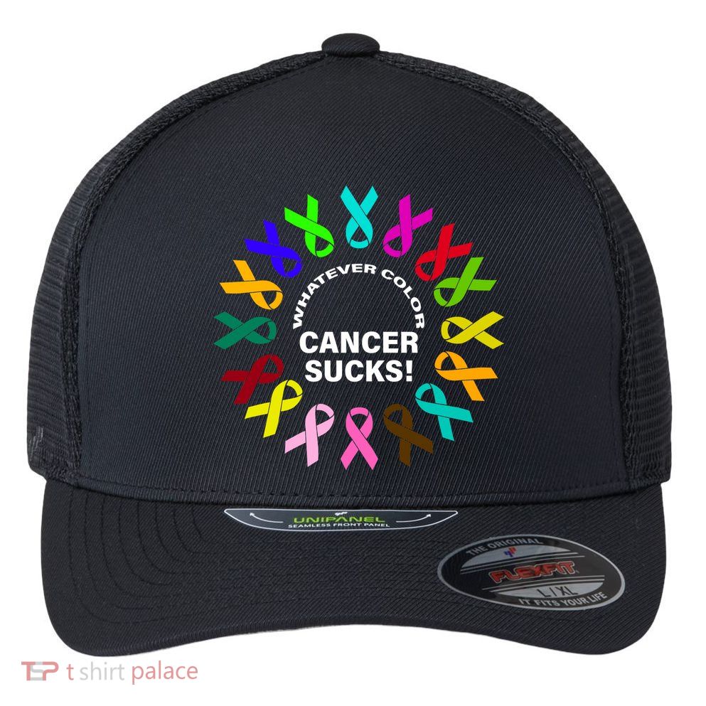 Whatever Color Cancer Sucks! Flexfit Unipanel Trucker Cap