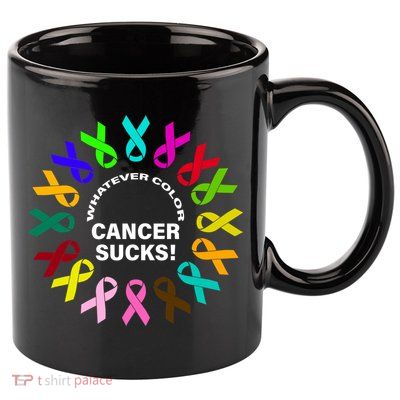 Whatever Color Cancer Sucks! 11oz C Handle Ceramic Mug