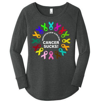 Whatever Color Cancer Sucks! Women's Perfect Tri Tunic Long Sleeve Shirt