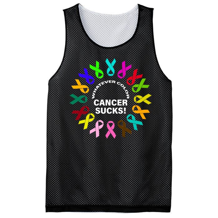 Whatever Color Cancer Sucks! Mesh Reversible Basketball Jersey Tank