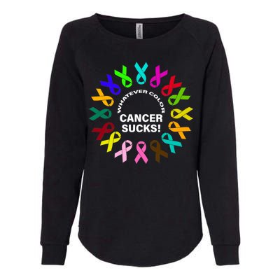 Whatever Color Cancer Sucks! Womens California Wash Sweatshirt