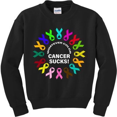 Whatever Color Cancer Sucks! Kids Sweatshirt