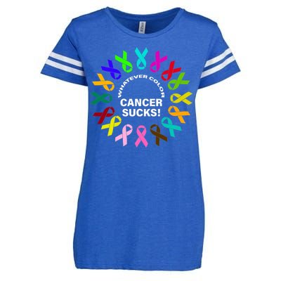 Whatever Color Cancer Sucks! Enza Ladies Jersey Football T-Shirt