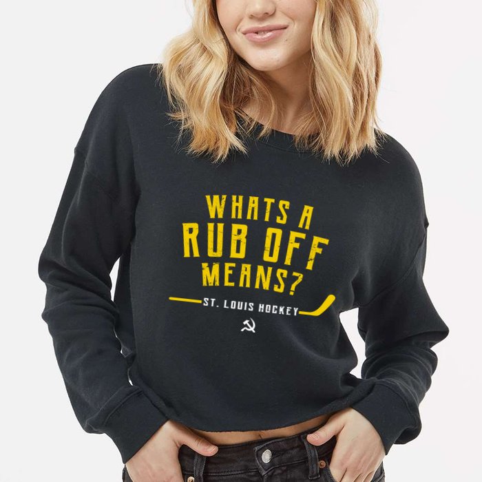 What's a Rub Off Means? Cropped Pullover Crew