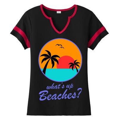 What's Up Beaches? Ladies Halftime Notch Neck Tee