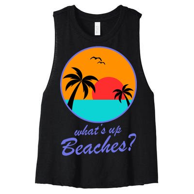 What's Up Beaches? Women's Racerback Cropped Tank