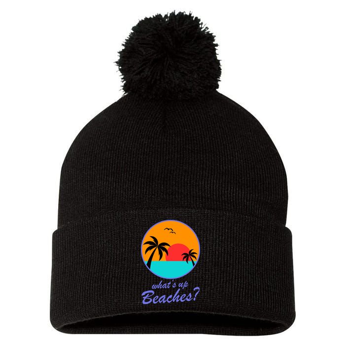 What's Up Beaches? Pom Pom 12in Knit Beanie