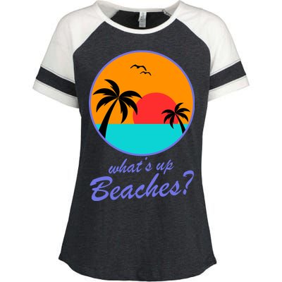 What's Up Beaches? Enza Ladies Jersey Colorblock Tee