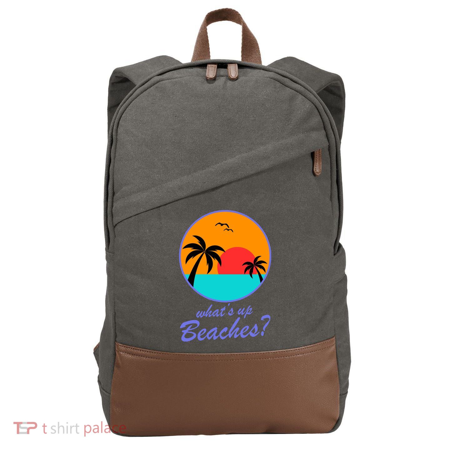 What's Up Beaches? Cotton Canvas Backpack