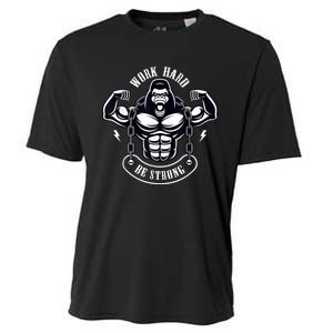 Work Hard be Strong Gorilla Silverback Monkey Ape Gift Cooling Performance Crew T-Shirt