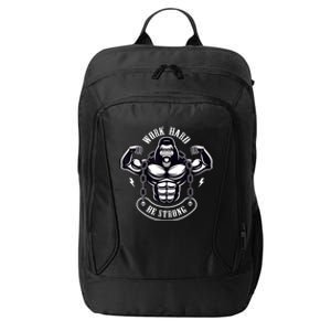 Work Hard be Strong Gorilla Silverback Monkey Ape Gift City Backpack