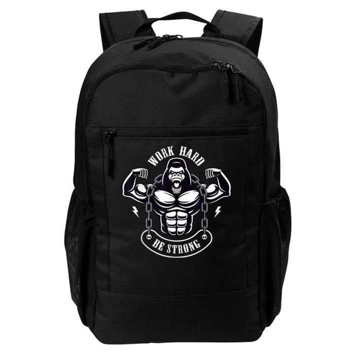 Work Hard be Strong Gorilla Silverback Monkey Ape Gift Daily Commute Backpack